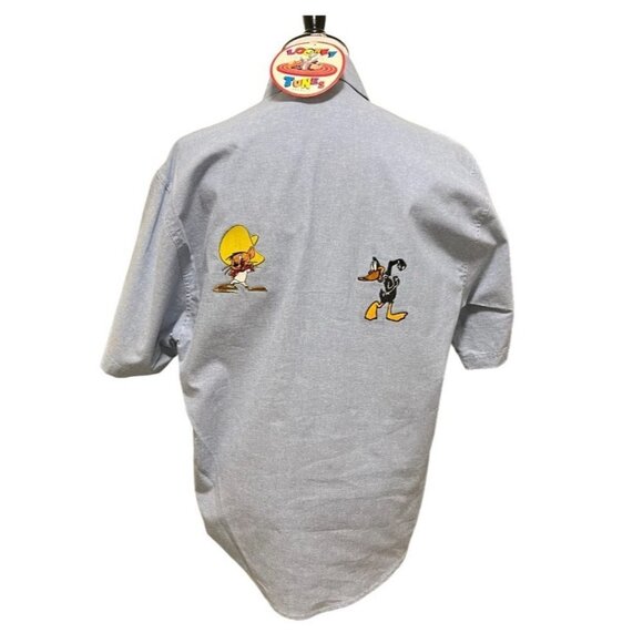 Vintage 90s Looney Tunes Button Down Shirt Embroidered Size Small NWT - Picture 3 of 8